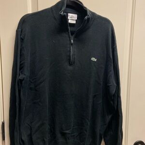Lacoste Black Zip up Sweater size large (6)